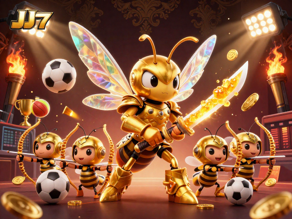 Experience action-packed gaming with JJ77: 3D cartoon creatures engaging in vibrant casino action.