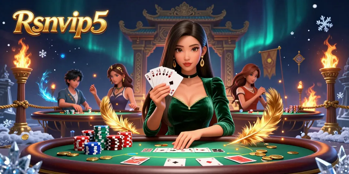 Terlibat dalam strategi poker mendebarkan dengan Rsnvip5 di meja kasino yang meriah.