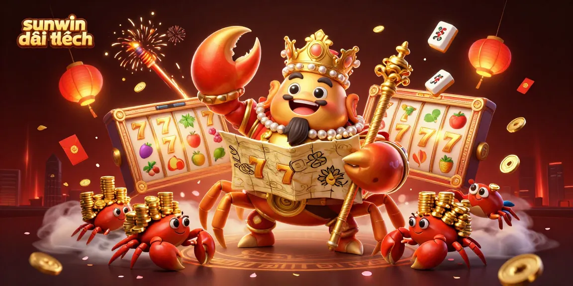 Engage in exciting gameplay at sunwin đổi thưởng with a golden crab emperor surrounded by vibrant casino elements.