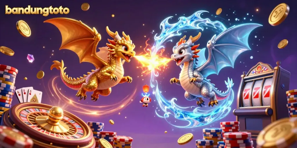 Experience thrilling gaming with bandungtoto's magical dragon duel and casino elements.