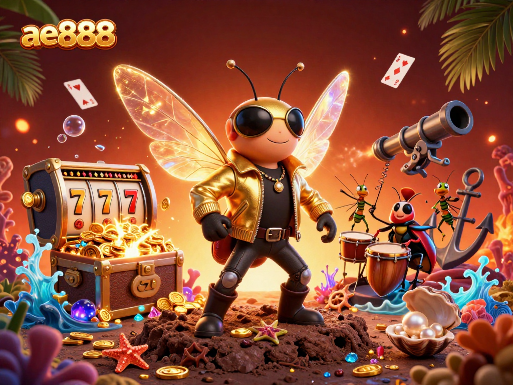 Experience the excitement of ae888 with vibrant slot elements and energetic characters in a dynamic gaming scene.