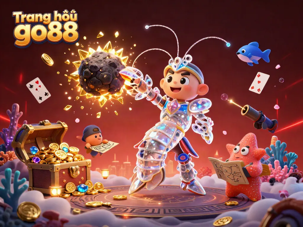 Engage with Trang chủ go88 through vibrant casino scenes featuring galactic samurai and treasures.