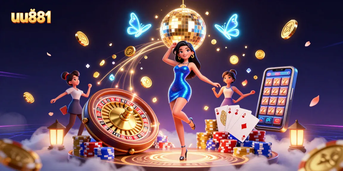 Experience thrilling action at uu881 with vibrant casino elements and captivating characters.