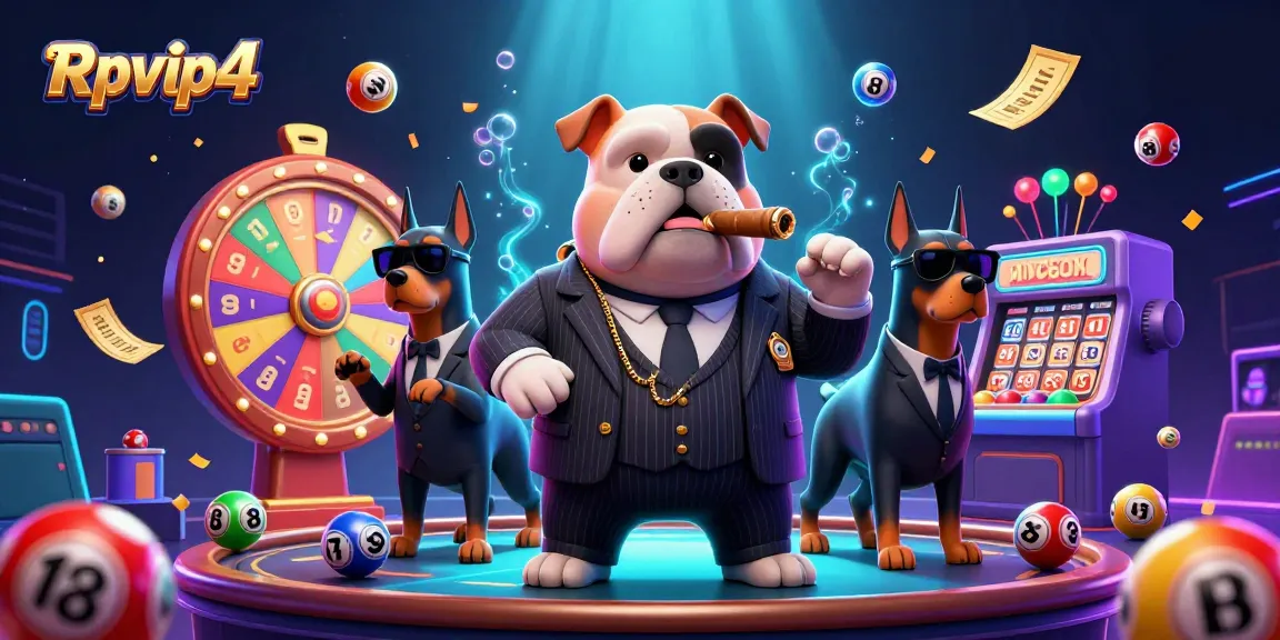 Rasakan permainan mendebarkan dengan Rpvip4: Pemandangan kasino yang hidup menampilkan elemen lotere dinamis dan bos mafia.