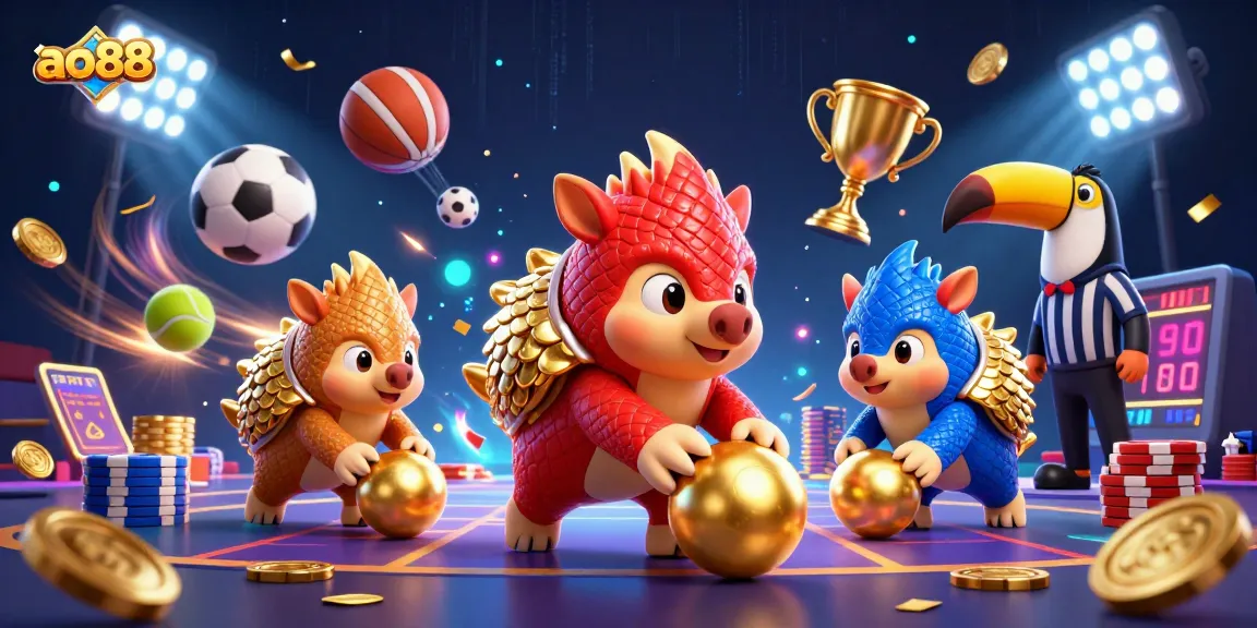 Experience thrilling games at ao88 with pangolins competing in a vibrant casino setting
