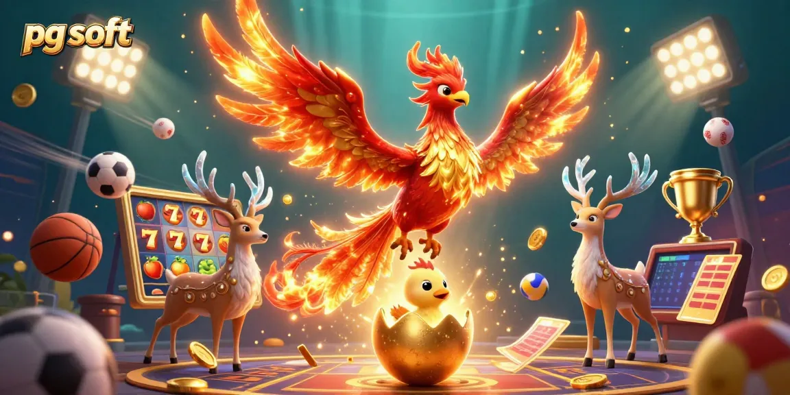 Engage with pg soft's dynamic slot experience featuring a vibrant phoenix amid dazzling game elements.