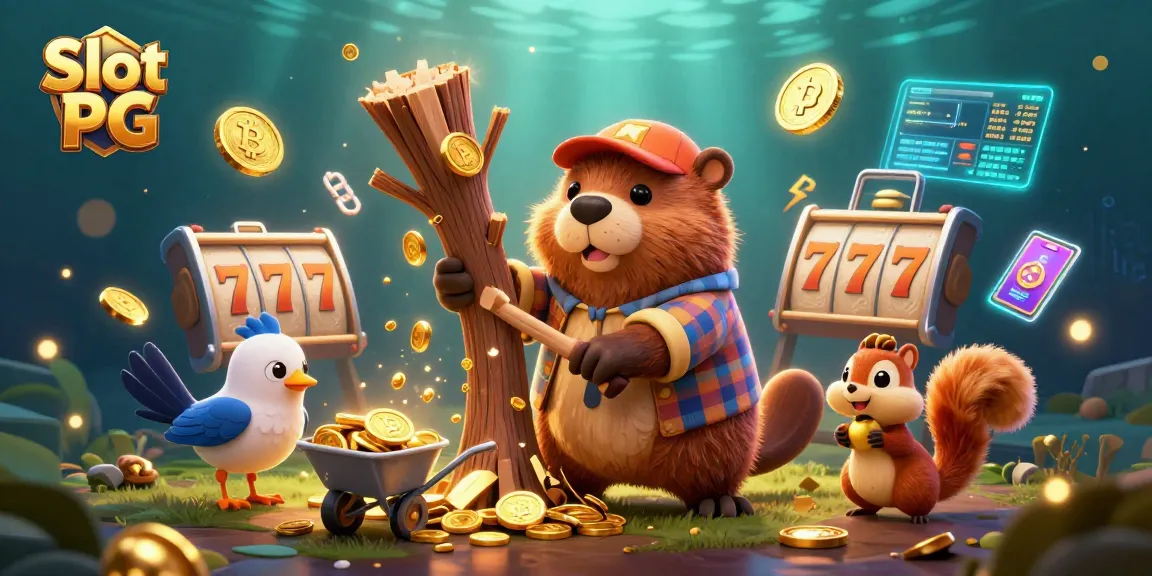 Watch Slot PG characters celebrate as they hit the jackpot with golden coins and crypto coins raining down.