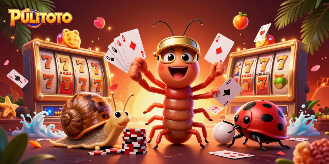 Join the action at PULITOTO with a vibrant scene of a lively millipede dealer and high-roller snail.