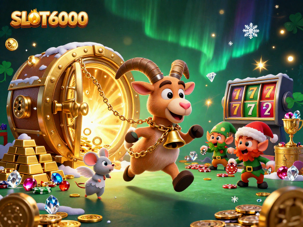 SLOT6000 kasino horor meriah dengan karakter kartun yang menarik dan elemen permainan slot yang dinamis