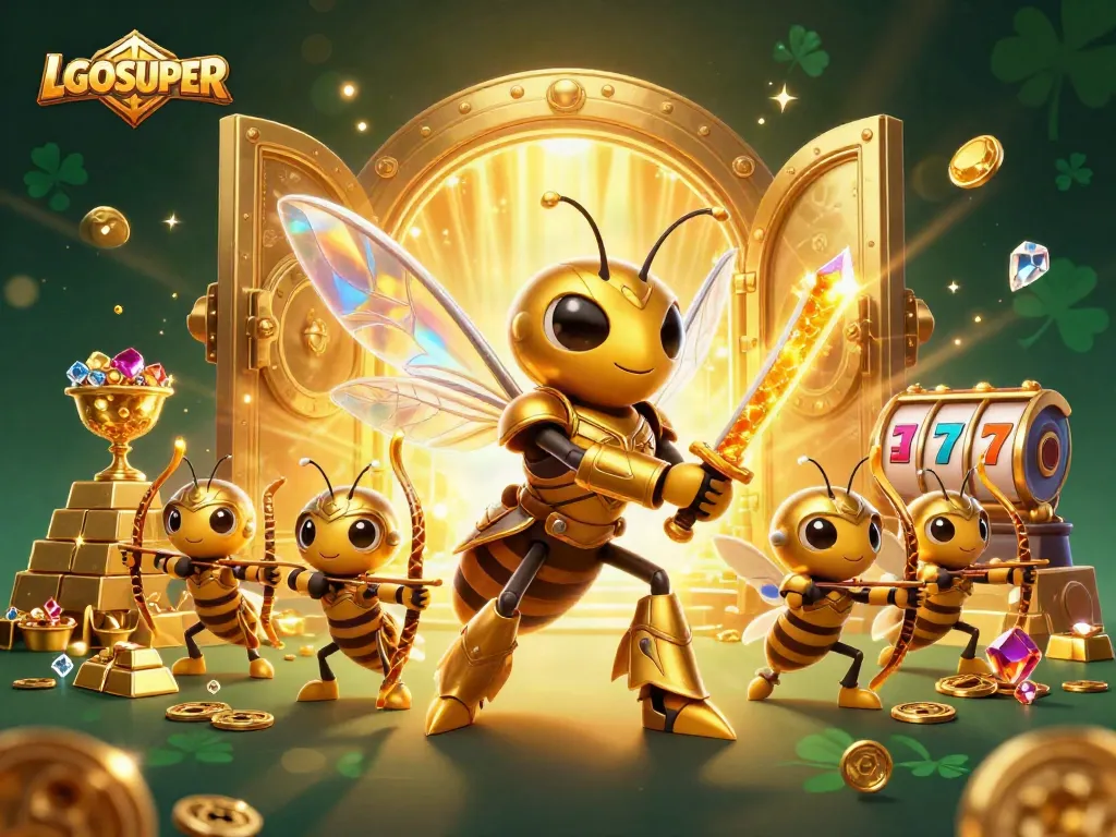 Experience thrilling slots action with LGOSUPER's vibrant casino-themed digital art.
