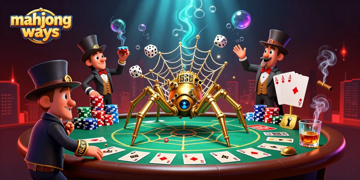 Spin the reels and win big with Mahjong Ways, a dynamic and colorful casino-themed illustration.