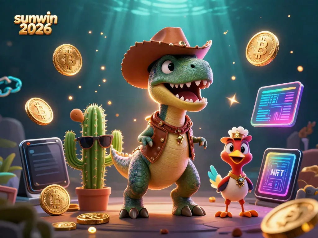 Engage in thrilling online gaming with sunwin 2026's vibrant 3D cartoon scene featuring adventurous characters.