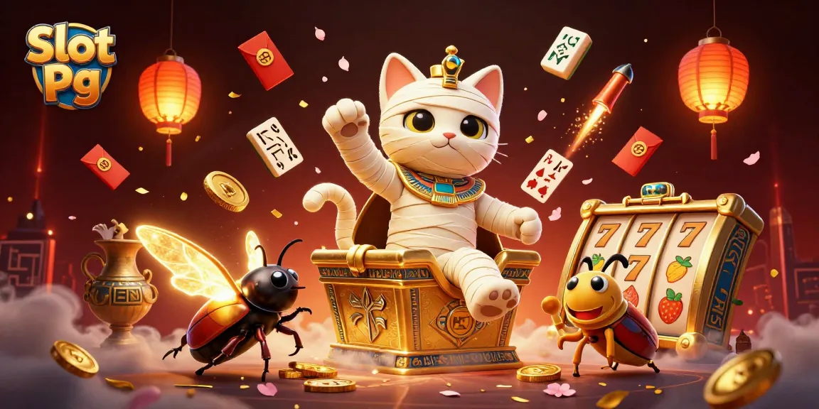 Play Slot Pg with glowing Egyptian characters and vibrant casino elements for an exciting experience.