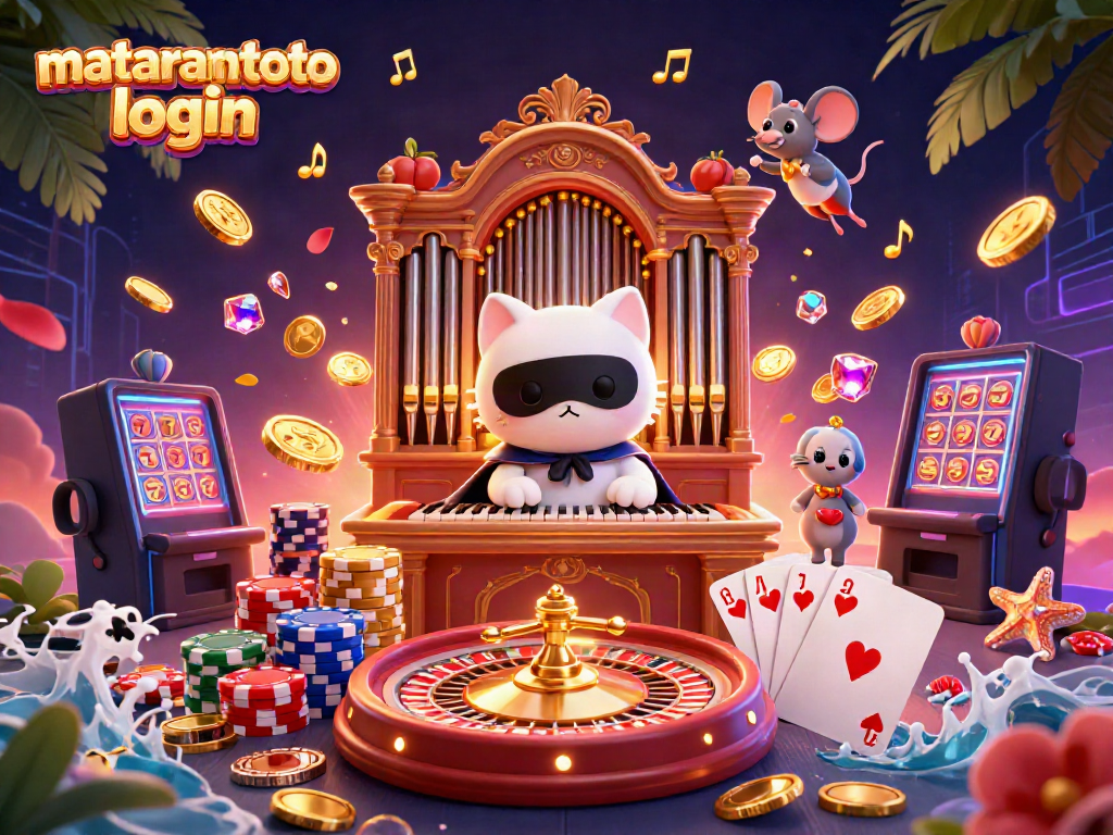 Engage with exciting games at mataramtoto login where a whimsical cat and mouse celebrate wins.