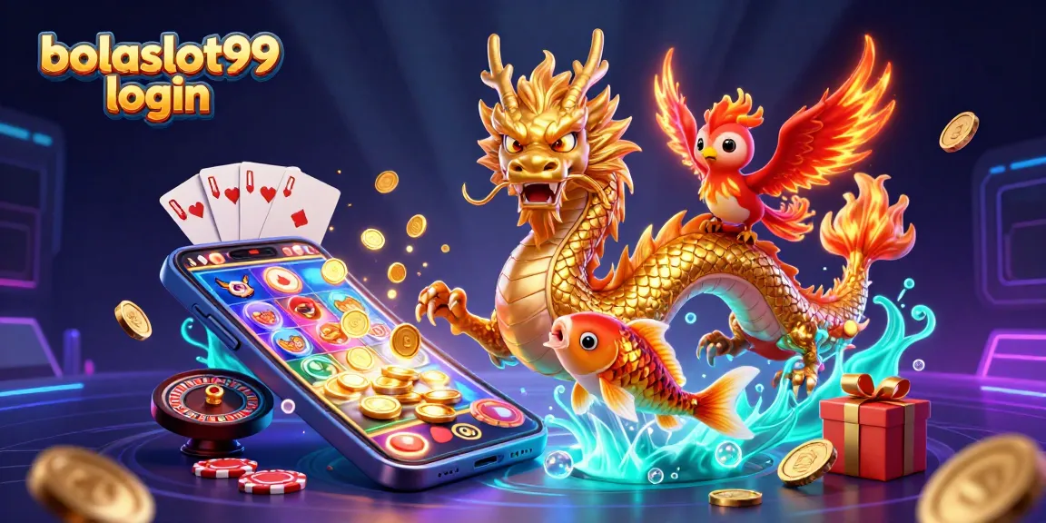 Experience the thrill of the bolaslot99 login with vibrant gaming elements and a mythical dragon!