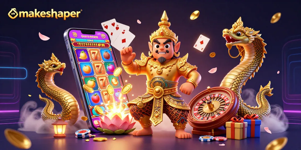 Spin vibrant slots with makeshaper’s colorful gaming scene filled with golden coins and lucky symbols