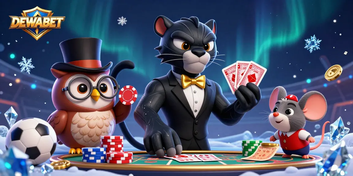 Place bets and win big with DEWABET's exciting sports betting action featuring an elegant panther dealer.