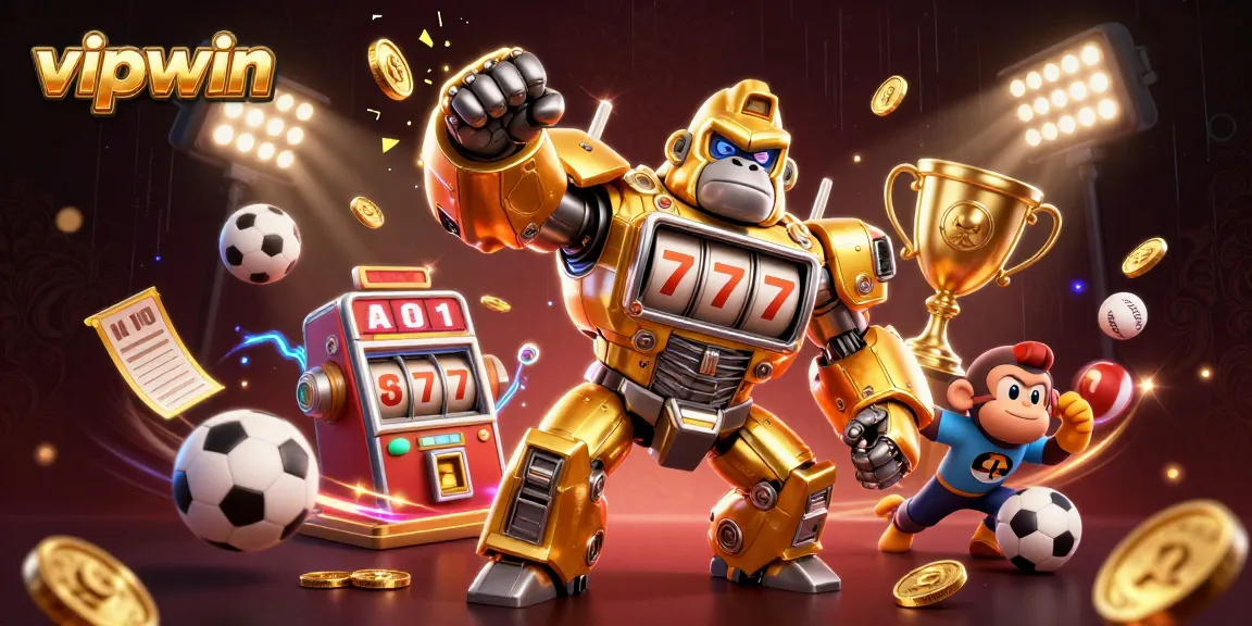 Experience thrilling gaming with vipwin's advanced casino scene featuring vibrant 3D characters and dynamic sports elements.