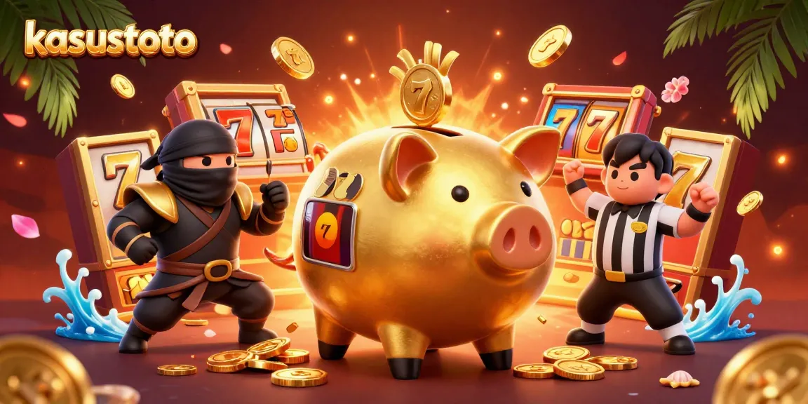 Kasustoto menyajikan momen seru dengan celengan sumo, dompet ninja, dan kartu samurai dalam permainan slot.