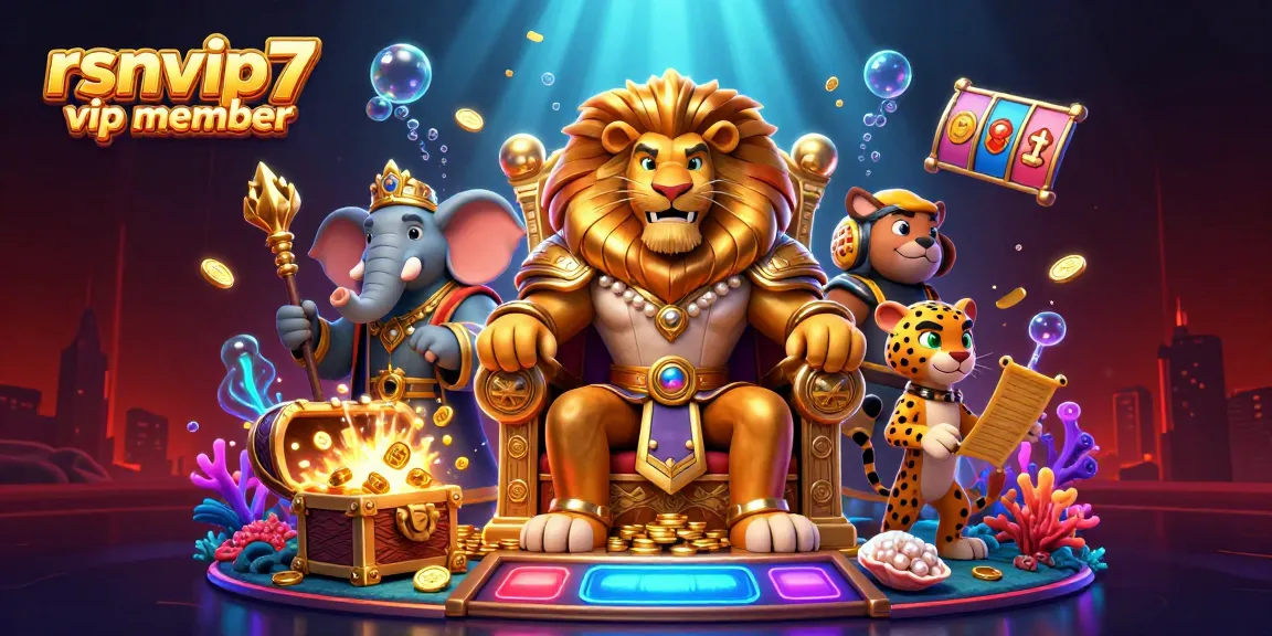 Engage with the rsnvip7 vip member scene featuring a lion king and vibrant casino elements.