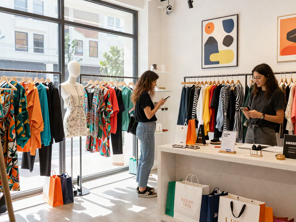 Explore bro138 link alternatif in a stylish boutique shopping scene filled with colorful fashion and accessories.