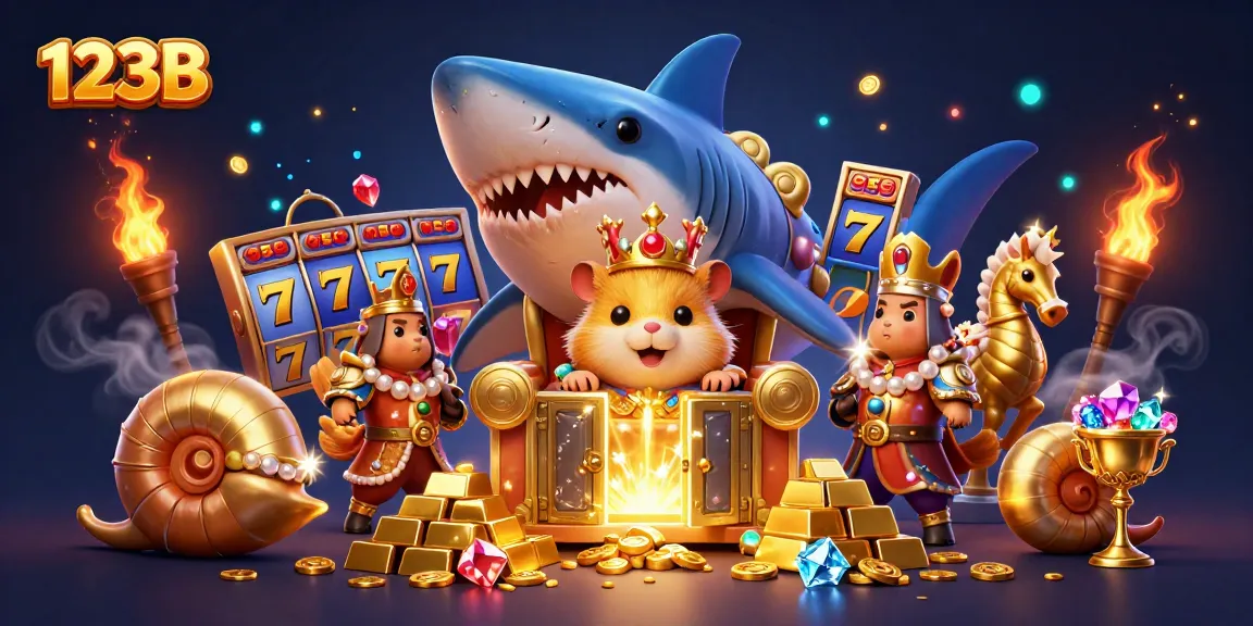 Experience thrilling slots and jackpots with the majestic hamster king at 123B Casino!