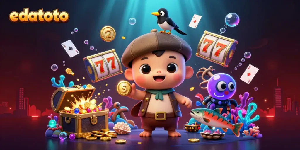 Engage in thrilling edatoto gameplay with delightful characters among vibrant casino elements.