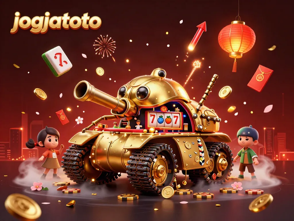 Experience the thrill of jogjatoto with a vibrant, detailed casino tank illustration featuring dynamic gaming elements.