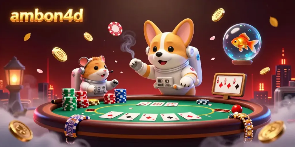 Engage with exciting ambon4d gambling adventures in an illustrated space casino scene.