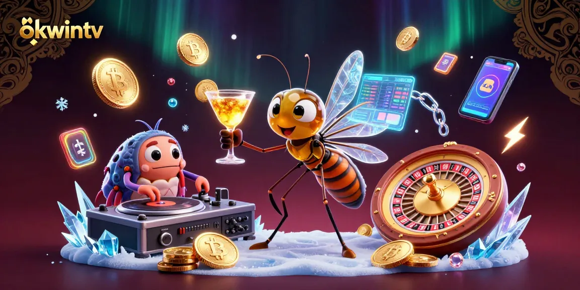 Experience gaming excitement with okwintv, featuring a vibrant animated casino scene.