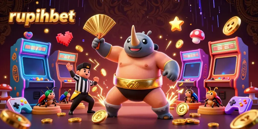 Experience excitement and winnings with rupiahbet as a beetle champion creates a flurry of coins.